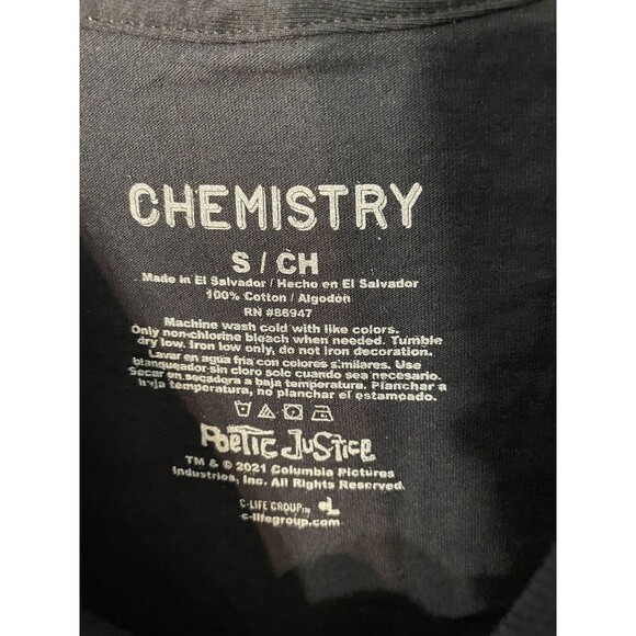 Chemistry Poetic Justice Tupac Graphic Tee Black Size S - Picture 4 of 4